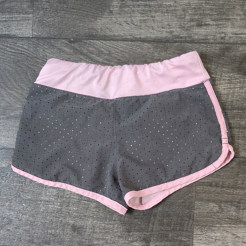 Active USA Pink and Gray Kids Athletic Shorts